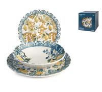 H&H Service De Table 18 Pièces Sicile En Grès Décoré, Multicolore