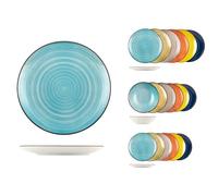 H&H Servizio Tavola 18 Pezzi Caribe In Stoneware Colori Assortiti