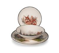 H+H Service de table Golden Woods Noël 18 pièces en grès décoré