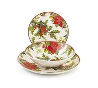 H&h servizio tavola natalizio 18 pezzi holly jolly