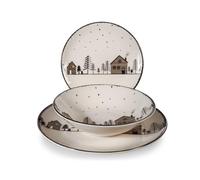 H&H Servizio Tavola Natalizio 18 Pezzi Warm Wishes In Stoneware