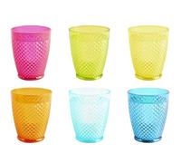 H&H Set 12 Bicchieri Diamond Colori Assortiti Cl35