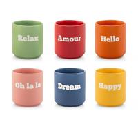 H&H Set 12 Bicchieri Te E Caffe Vibes In New Bone China Cc 200