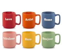 H&H Set 12 Mug Vibes In New Bone China Cc 320