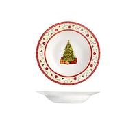 H&h set 12 piatti fondi natalizi classy xmas cm 21,5