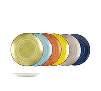 H&H Set 12 Piatti Frutta Caribe In Stoneware Assortiti Cm 20