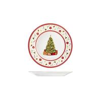 H&h set 12 piatti frutta natalizi classy xmas cm 20