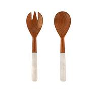 H&h set 2 posate insalata in legno