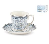 H&H Set 2 Tazze Caffe Blue Dream In Porcellana Con Piatto Cc90