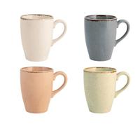 H&H Set 4 Mug Pearl In Porcellana Cc 350