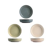 H&H Set 4 Piatti Fondi Pearl In Porcellana Cm 19