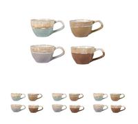 H&H Set 4 Tazze Caffe Malika In Stoneware Assortiti Cc110 (Lot de 4)