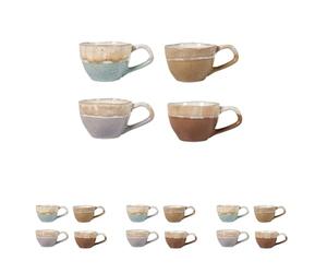 H&H Set 4 Tazze Caffe Malika In Stoneware Assortiti Cc110 (Lot de 4)
