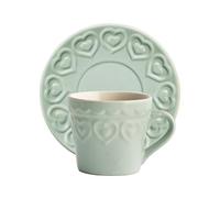 H&H Set 4 Tazze Da Te Fairylove Aquamarina In Stoneware Cc200