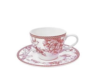 H&H set 4 tazze t con piatto primrose cc 240