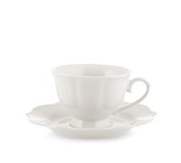 H&H Set 4 Tazze Te Festonate Blanc Con Piattino Cc 220