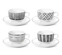 H&H Set 4 Tazze Te Mirage In Porcellana Con Piattino Cc 210