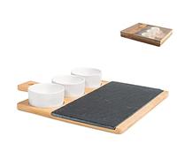 H&H Set 5 pezzi aperitivo in Ardesia e bamb cm 21x9,5
