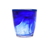 H&H Set 6 Bicchieri Alabastro In Vetro Blu Cl23