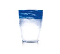 H&h set 6 bicchieri alabastro in vetro blu cl35