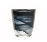 H&H Set 6 Bicchieri In Vetro Alabastro Nero Cl23