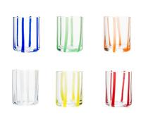 H&h Set 6 Bicchieri Veneziani Colorati Cl33