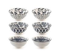 H&H Set 6 Bowl Poke Seta In Porcellana Cm 12