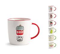 H&H Set 6 Mug In New Bone China Decori Natalizi Assortiti Cc370