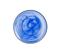 H&H Set 6 Piatti Fondi Alabastro In Vetro Blu Cm 21