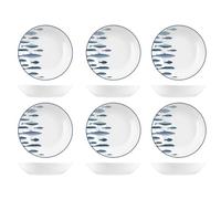 H&H - Lot de 6 assiettes creuses, ligne Atlantic, diamètre 20 cm, en gros, lavables au lave-vaisselle
