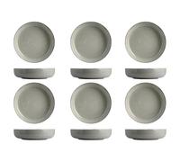 H&H Set 6 Piatti Fondi Pearl Cm19 Grigio