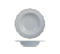 H&H Set 6 Piatti Fondi Sinfonia In Stoneware Azzurro Cm 24