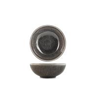 H&H Set 6 Piatti Fondi Yucatan In Stoneware Marrone Cm 17