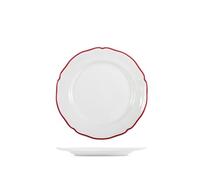 H&H Set 6 piatti frutta Giada con bordo festonato rosso cm 20
