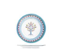 H&H Lot de 6 assiettes à fruits Gipsy Ø22 cm - Assiettes en mélamine décorées, résistantes et légères, lavables au lave-vaisselle, max 70 °C - Idéal pour les fruits, les bonbons, les entrées et
