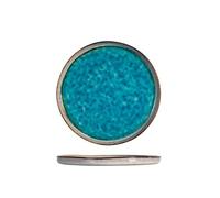 H&h set 6 piatti frutta teide in stoneware azzurro cm 21