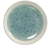 H&H Set 6 Piatti In Stoneware Mimosa Azzurro Piano 26,5