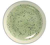H&h set 6 piatti in stoneware mimosa verde piano 26,5