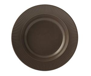 H&H Set 6 Piatti in Stoneware Quebec Marron Fondo 23