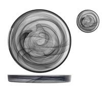 Lot de 6 Assiettes Plates H&H Modèle alabastro en Verre Noires 33×4 cm