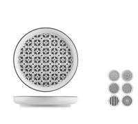 H&H Set 6 Piatti Mirage In Porcellana Con Bordo Cm 18