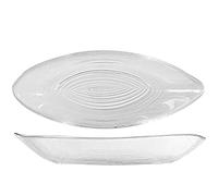 H&H Set 6 Piatti Ovale Circle in vetro cm 24x9,5
