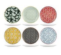 H&h set 6 piatti piani colourful assortiti cm27