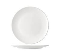 H&h set 6 piatti piani denver in stoneware bianco cm 26