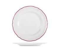 H&H Set 6 piatti piani Giada con bordo festonato rosso cm 27