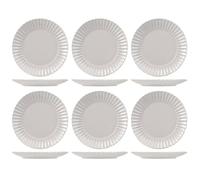 H&H Set 6 Piatti Piani Lotus Grigio Cm 27