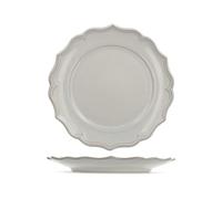 H&H Set 6 Piatti Piani Sinfonia In Stoneware Avorio Cm 27