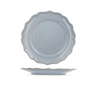 H&H Set 6 Piatti Piani Sinfonia In Stoneware Azzurro Cm 27