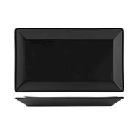 H&H 6 assiettes en stéoneware Osaka noir rectangulaire 25 x 15 cm
