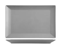 H&H Set 6 Piatti Rettangolari Osaka In Stoneware Grigio Cm 30X20